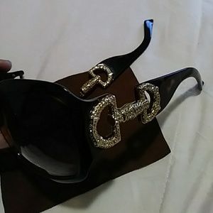 Auth Gucci Sunglasses w/Swarovski Crystals